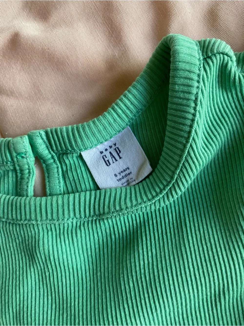 GAP Girls Green Polka Dot Tee + Mint Ribbed Flutter Sleeve Tee